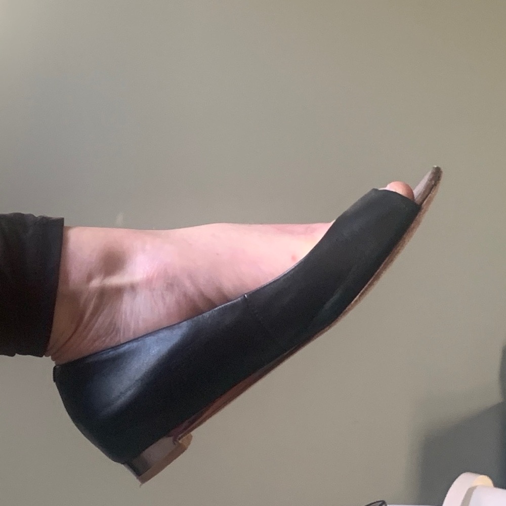 Open toe cole haan flats